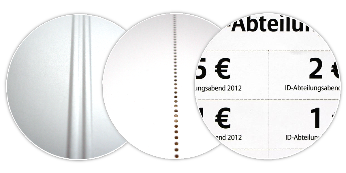 Infobild Rillen Perforieren Sonderarbeiten, hier Infobild Rillen Perforieren